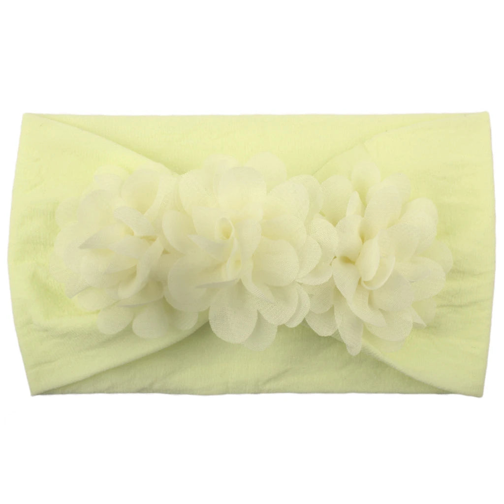 Elastisches Haarband mit Schleife für Mädchen – Blumenmuster Turban-Stirnband | Weiches Kinder-Haaraccessoire für Neugeborene & Kleinkinder