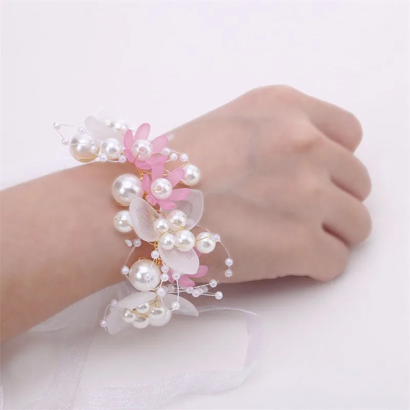 Frühlingshafte Boho Blumenkrone mit Perlen für Mädchen – Hochzeit Haarschmuck & Blumen-Haarreif | Kinder Geschenk