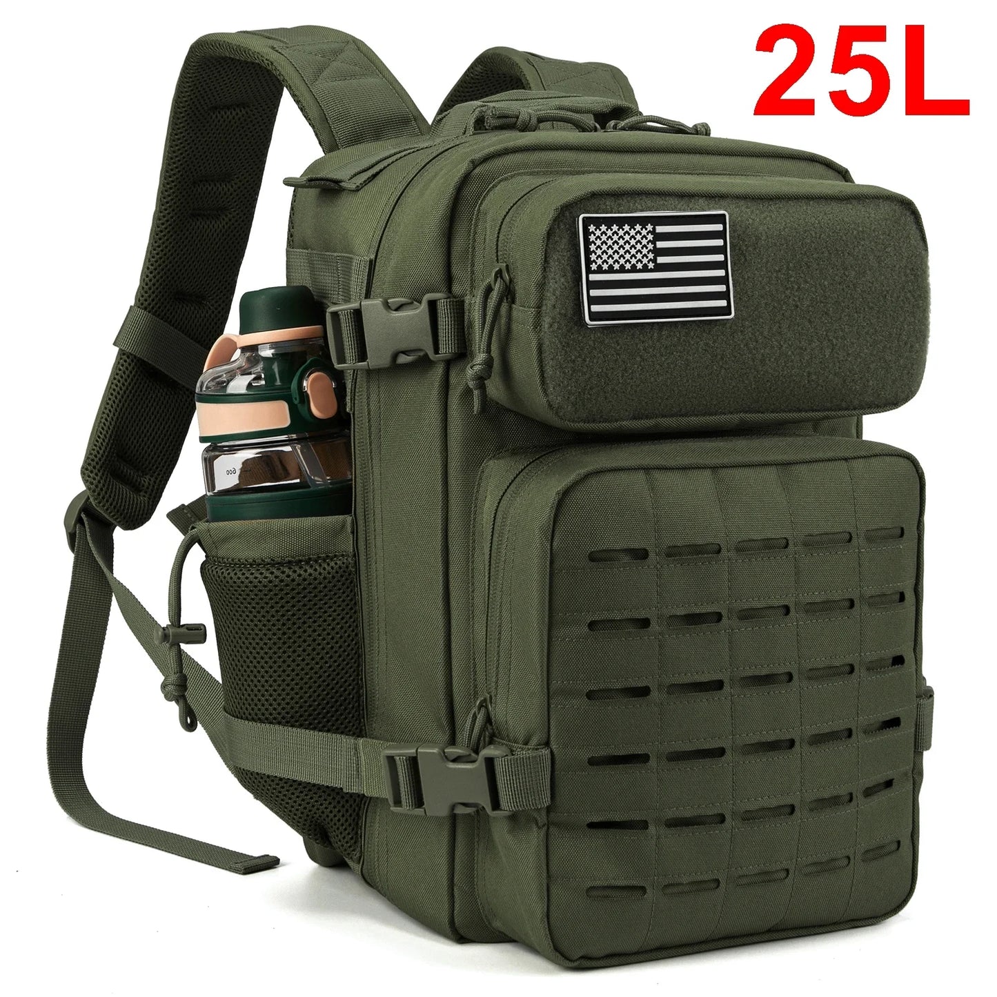 QT&QY Taktischer Rucksack 25L/45L – Outdoor Survival Bug Out Bag für Männer & Frauen – Schulrucksack mit Flaschenhalter