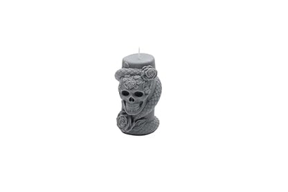 Handgemachte Sojawachs-Kerze | Totenkopf mit Schlange & Rosen Design | Duftkerze Geschenk & Dekoration