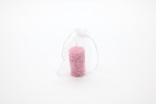 Handgemachte Sojawachs-Kerze | Vanille-Duft & Rosen-Stumpen Design 2er Set | Duftkerze Geschenk & Dekoration