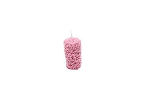 Handgemachte Sojawachs-Kerze | Vanille-Duft & Rosen-Stumpen Design 2er Set | Duftkerze Geschenk & Dekoration