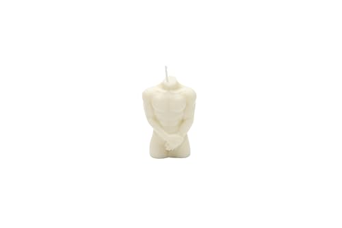 Handgemachte Sojawachs-Kerze | Vanille-Duft & Männlicher Torso 2er Set | Duftkerze Dekoration & Geschenk