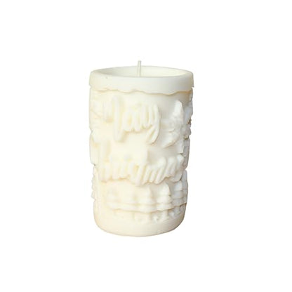 Handgemachte Sojawachs-Kerze | Vanille-Duft & Weihnachts-Relief | Duftkerze Geschenk