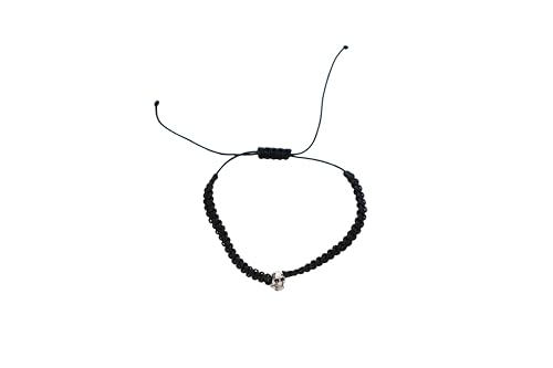 Handgefertigtes Makramee-Armband mit Totenkopf-Perle – Verstellbar, Stilvoll & Cool