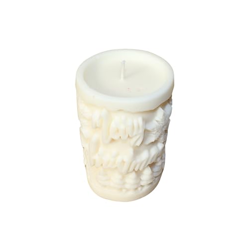 Handgemachte Sojawachs-Kerze | Vanille-Duft & Weihnachts-Relief | Duftkerze Geschenk