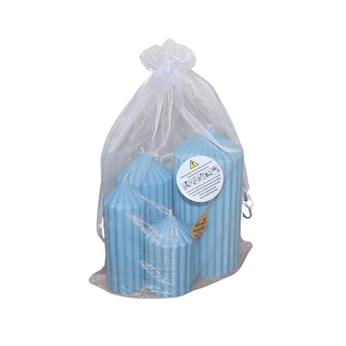 Handgemachte Sojawachs-Kerzen | Vanille-Duft & Rippen-Design – 4er Set | Duftkerze Geschenk