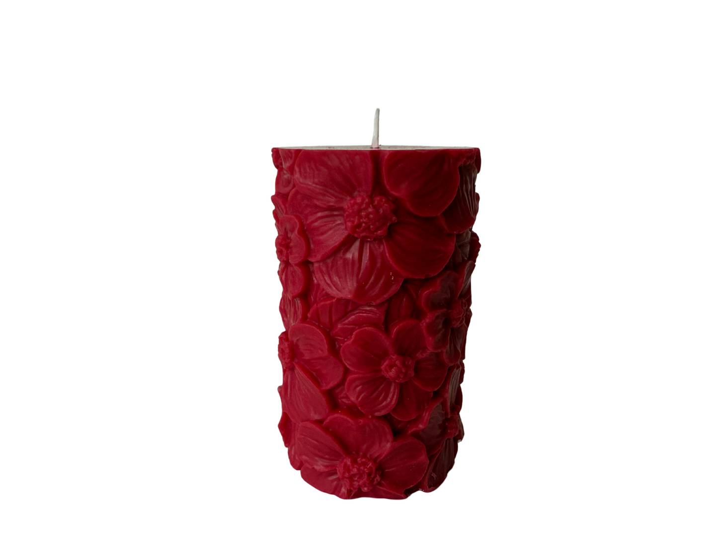 Handgemachte Sojawachs-Kerze | Blütentraum in Blau oder Helles Pastellgelb - Floral-Design | Duftkerze Geschenk (Blau)