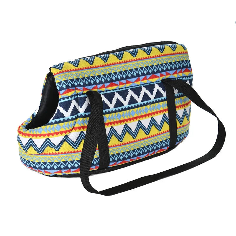 Klassische Haustiertragetasche für kleine Hunde & Katzen – Weiche Schultertasche mit Trageriemen, Outdoor-Reisetasche