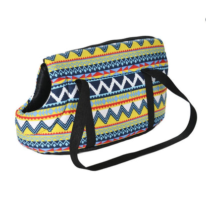 Klassische Haustiertragetasche für kleine Hunde & Katzen – Weiche Schultertasche mit Trageriemen, Outdoor-Reisetasche