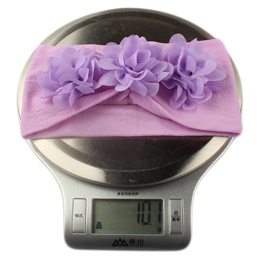 Elastisches Haarband mit Schleife für Mädchen – Blumenmuster Turban-Stirnband | Weiches Kinder-Haaraccessoire für Neugeborene & Kleinkinder