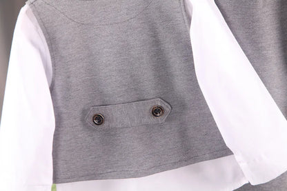 Elegantes Baby-Jungen Outfit – 3-teiliges Gentleman-Set mit Hemd, Weste & Krawatte – Perfekt für Feste & Auftritte (1–4 Jahre)
