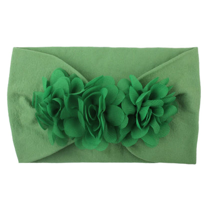 Elastisches Haarband mit Schleife für Mädchen – Blumenmuster Turban-Stirnband | Weiches Kinder-Haaraccessoire für Neugeborene & Kleinkinder