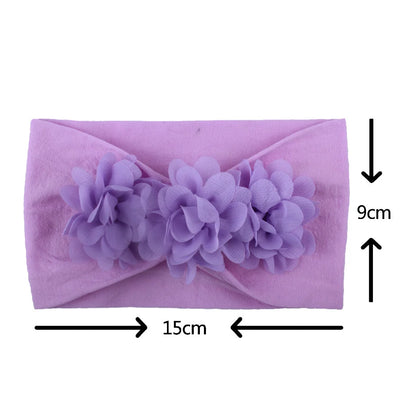 Elastisches Haarband mit Schleife für Mädchen – Blumenmuster Turban-Stirnband | Weiches Kinder-Haaraccessoire für Neugeborene & Kleinkinder