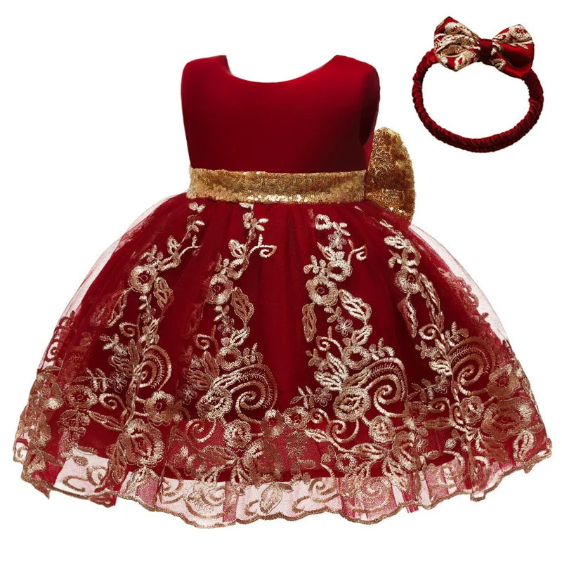 Sommerliches Prinzessinnenkleid für Mädchen – Ärmellos mit Rückenschleife & Pailletten – Festliches Kleid für Hochzeit, Party & Geburtstag