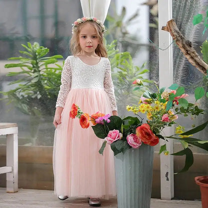 Sommerliches Prinzessinnenkleid für Mädchen – Ärmellos mit Rückenschleife & Pailletten – Festliches Kleid für Hochzeit, Party & Geburtstag