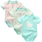 3-teiliges Baby-Set aus Baumwolle – Sommer-Body mit kurzen Ärmeln für Jungen & Mädchen (0–12 Monate)