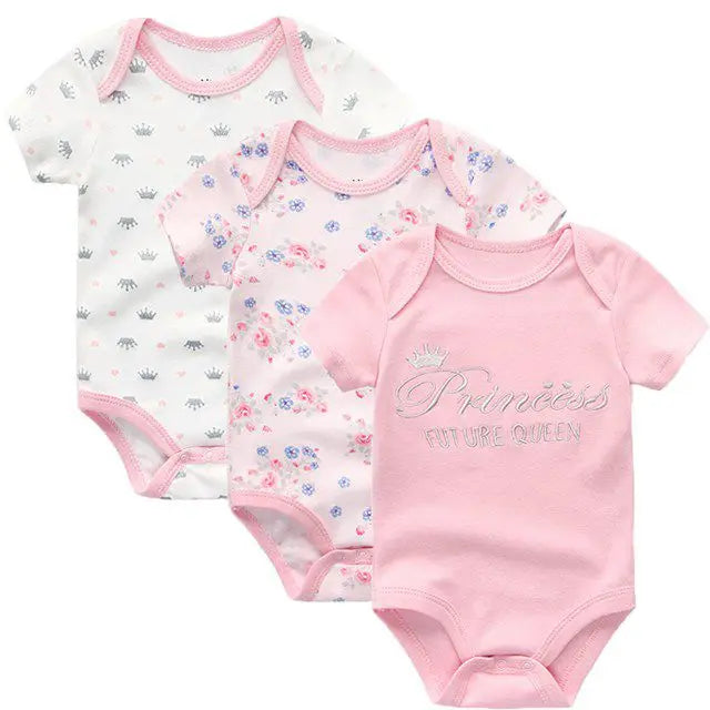 3-teiliges Baby-Set aus Baumwolle – Sommer-Body mit kurzen Ärmeln für Jungen & Mädchen (0–12 Monate)