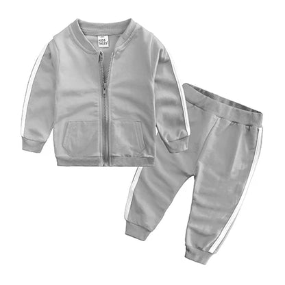 Frühling & Herbst Baby Jogginganzug – 2-teiliges Set aus Baumwolle mit Reißverschlussjacke & Hose für Mädchen & Jungen (6–24 Monate)