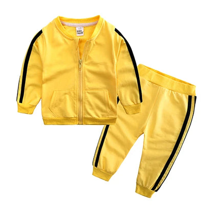 Frühling & Herbst Baby Jogginganzug – 2-teiliges Set aus Baumwolle mit Reißverschlussjacke & Hose für Mädchen & Jungen (6–24 Monate)