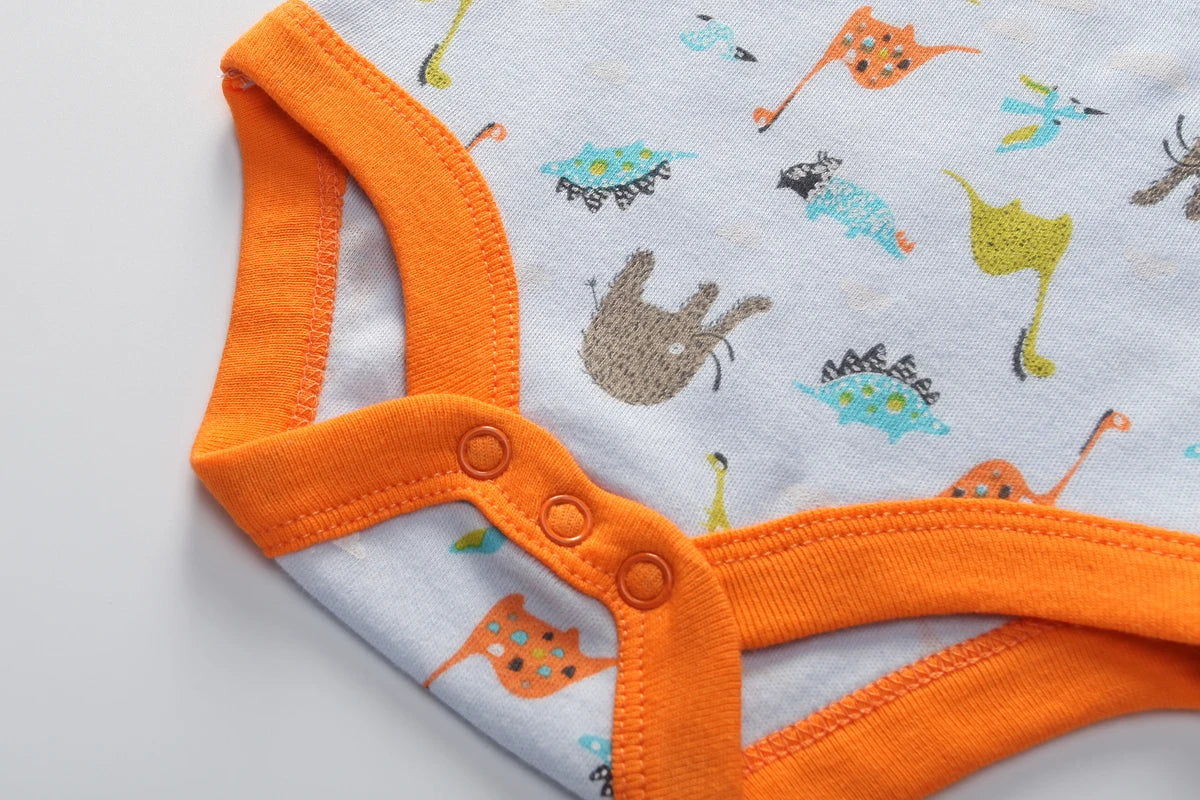 3-teiliges Baby-Set aus Baumwolle – Sommer-Body mit kurzen Ärmeln für Jungen & Mädchen (0–12 Monate)