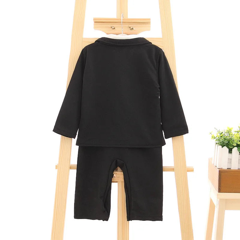 2-teiliges Baby-Outfit für Jungen – Anzugjacke & Jumpsuit für die 1. Geburtstagsfeier – Boutique-Design (0–24 Monate)