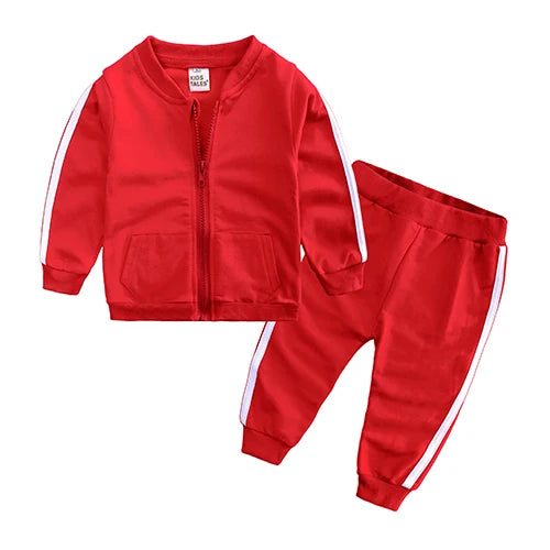 Frühling & Herbst Baby Jogginganzug – 2-teiliges Set aus Baumwolle mit Reißverschlussjacke & Hose für Mädchen & Jungen (6–24 Monate)