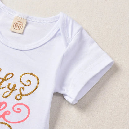 🌸 4-teiliges Sommer-Set für Neugeborene – Baby Mädchen Romper + Blumenhose + Hut + Haarband (0–24 Monate)