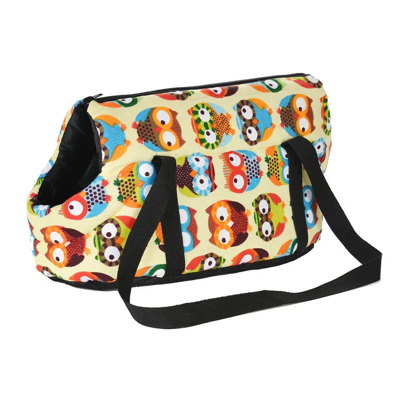 Klassische Haustiertragetasche für kleine Hunde & Katzen – Weiche Schultertasche mit Trageriemen, Outdoor-Reisetasche