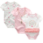 3-teiliges Baby-Set aus Baumwolle – Sommer-Body mit kurzen Ärmeln für Jungen & Mädchen (0–12 Monate)