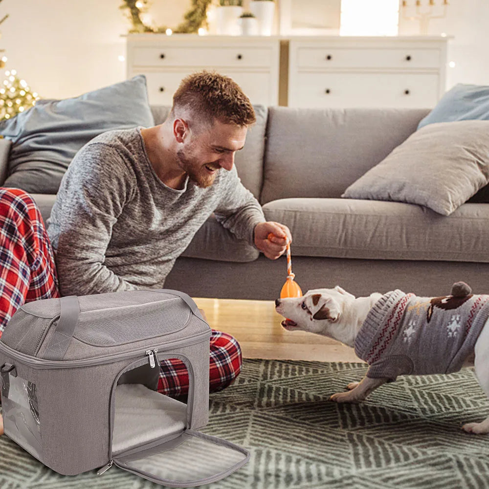 Atmungsaktiver Hunde-Rucksack – Tragbare & Faltbare Transporttasche für kleine Hunde & Katzen – Airline-Zulassung für Reisen