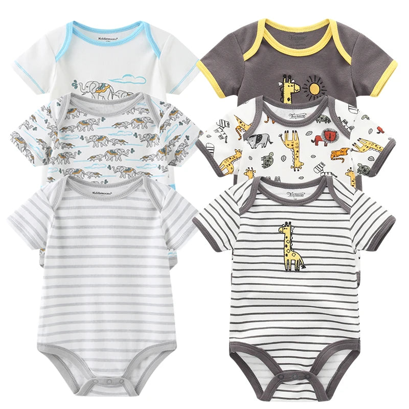 3-teiliges Baby-Set aus Baumwolle – Sommer-Body mit kurzen Ärmeln für Jungen & Mädchen (0–12 Monate)