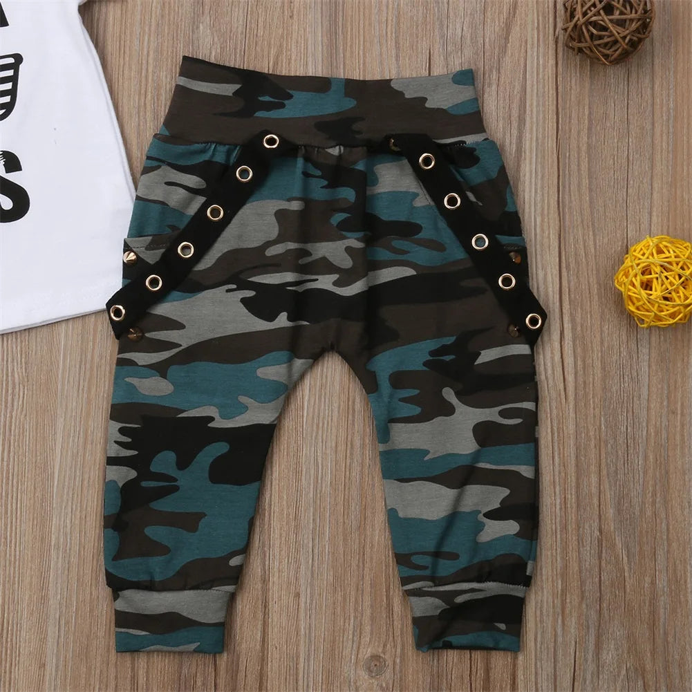 Sommer Baby Jungen 2-teiliges Outfit – Kurzarm-T-Shirt mit Buchstaben-Print + Shorts – Bequemes Freizeitset für Kleinkinder (0–3 Jahre)