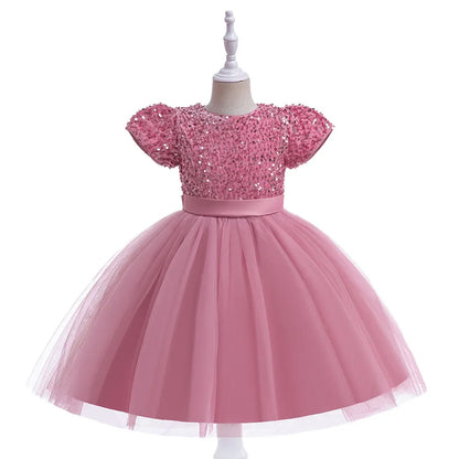 Elegantes Prinzessinnenkleid für Mädchen mit Pailletten & Tüll – Festliches Kleid für Auftritte, Feiern & besondere Anlässe