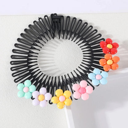 Y2K Haar-Accessoires für Mädchen – 1/3 Stück Haarreif-Kämme mit bunten Sternen & Häschen-Motiv | Süße Haarspangen für Prinzessinnen & Kinder