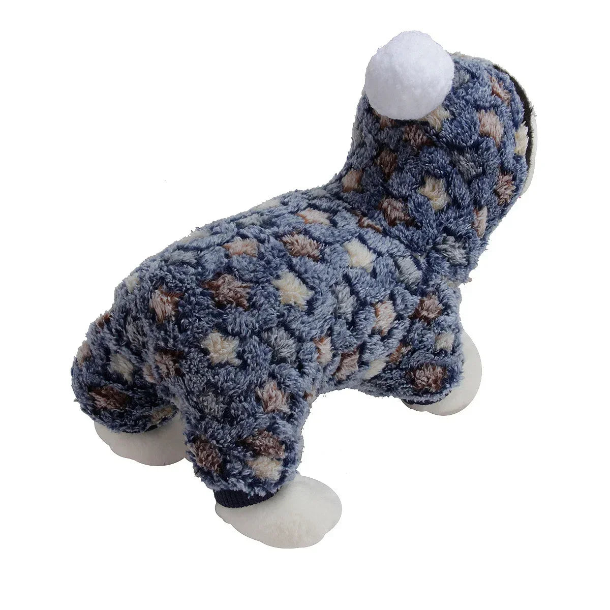 Weiche Flanell-Hundepyjama mit Streifen – Warmes Vierbeiniges Haustierkostüm für Herbst & Winter