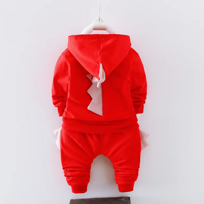 Winter-Set für Jungen (1–4 Jahre) – 3-teilig: Warmes Dino-Outfit mit Kapuzenjacke, Shirt & Hose – Fleecegefüttert