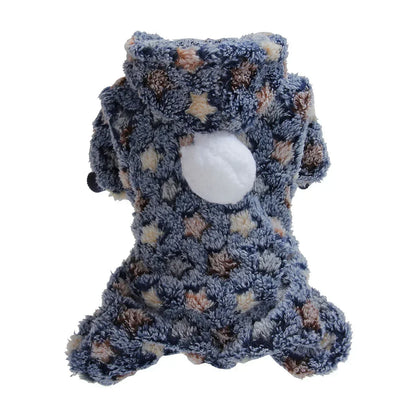 Weiche Flanell-Hundepyjama mit Streifen – Warmes Vierbeiniges Haustierkostüm für Herbst & Winter