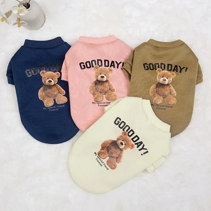 Warmer Hundepullover mit Bärenmotiv – Winter-Sweatshirt für kleine & mittelgroße Hunde und Katzen