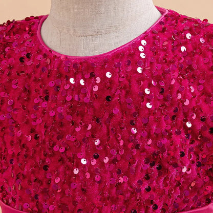 Elegantes Prinzessinnenkleid für Mädchen mit Pailletten & Tüll – Festliches Kleid für Auftritte, Feiern & besondere Anlässe