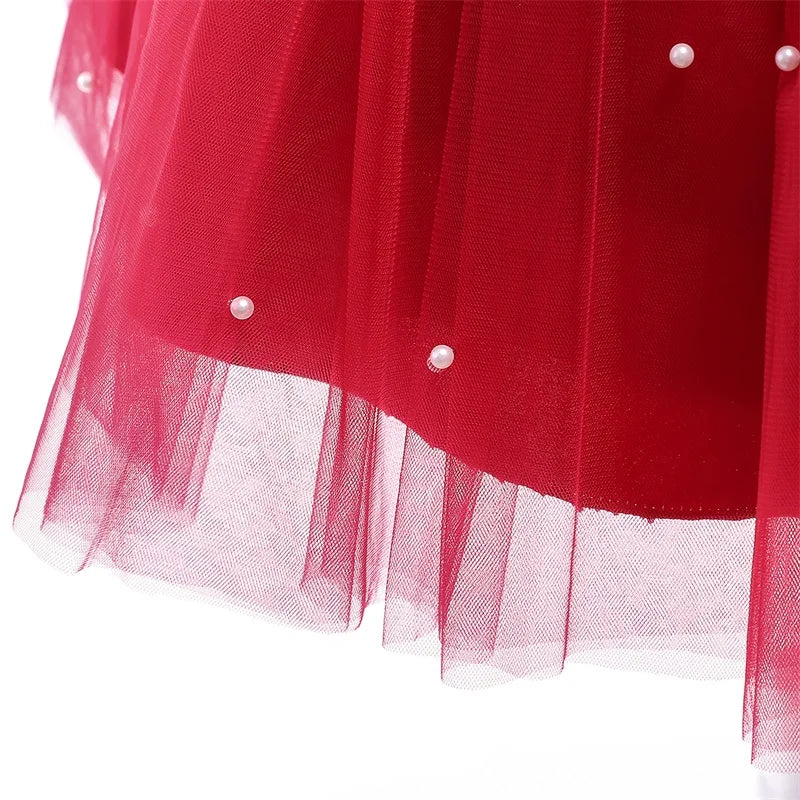 Elegantes Weihnachtskleid für Mädchen – Rückenfreies Prinzessinnenkleid mit Schleife – Festliches Ballkleid für Gala, Geburtstag & Hochzeit (Grün)