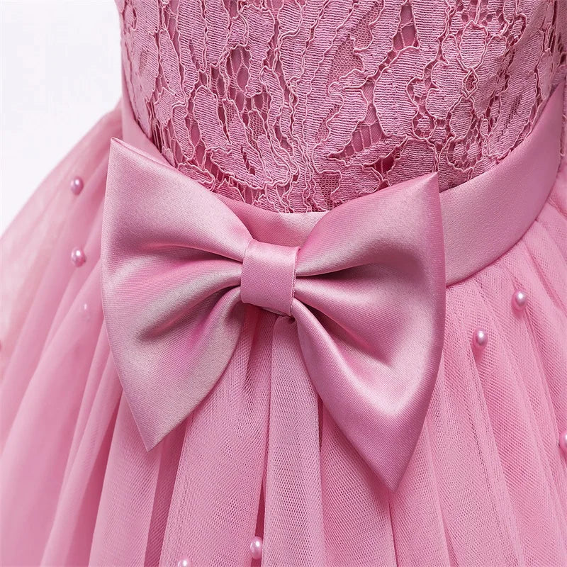 Vintage Prinzessinnenkleid mit Spitze & Stickerei – Luxuriöses Partykleid für Mädchen mit Rüschen & Goldakzenten (1–5 Jahre)