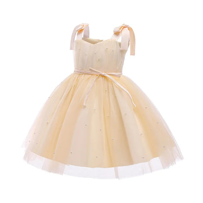 Elegantes Weihnachtskleid für Mädchen – Rückenfreies Prinzessinnenkleid mit Schleife – Festliches Ballkleid für Gala, Geburtstag & Hochzeit (Grün)