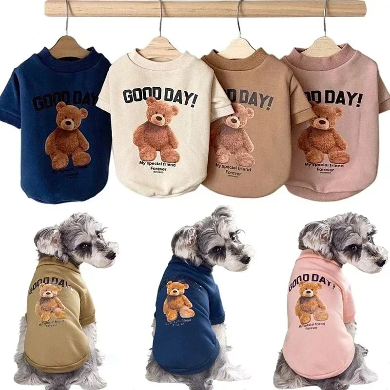 Warmer Hundepullover mit Bärenmotiv – Winter-Sweatshirt für kleine & mittelgroße Hunde und Katzen