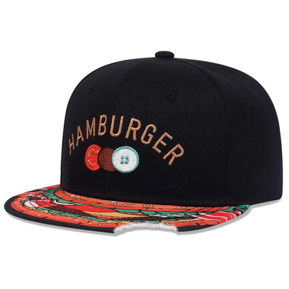 Unisex Baseballcap mit Eye & Pizza Stickerei – Verstellbare Hip-Hop Mütze für Frühling & Herbst | Casual Streetwear