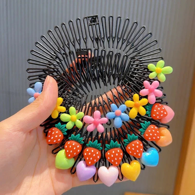 Y2K Haar-Accessoires für Mädchen – 1/3 Stück Haarreif-Kämme mit bunten Sternen & Häschen-Motiv | Süße Haarspangen für Prinzessinnen & Kinder