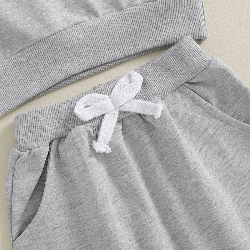Herbst-Set für Kleinkind-Jungen (0–3 Jahre) – 2-teilig: Farbkontrast-Sweatshirt & Hose mit Gummibund – von Lioraitiin