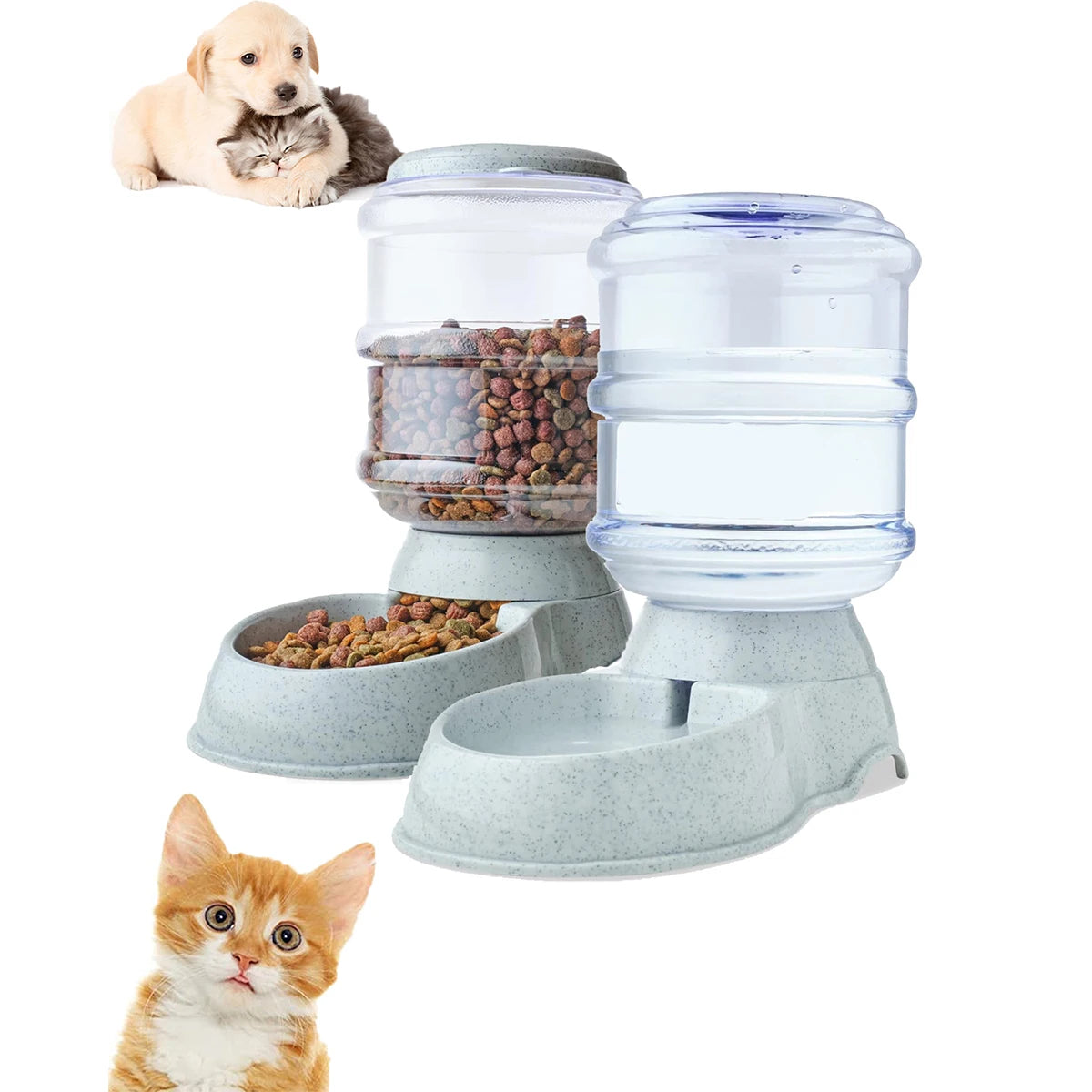 Automatischer Wasserspender & Futternapf – 2-in-1 Futterstation mit großer Kapazität für Hunde & Katzen