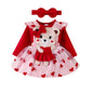 Frühlings-Outfit für Baby-Mädchen – 3-teilig: Langarm-Body, Herzträgerrock & Haarband (0–18 Monate)