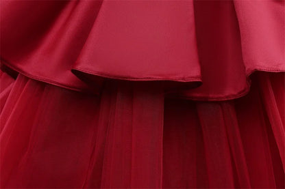 Elegantes Weihnachtskleid für Mädchen – Rückenfreies Prinzessinnenkleid mit Schleife – Festliches Ballkleid für Gala, Geburtstag & Hochzeit (Grün)